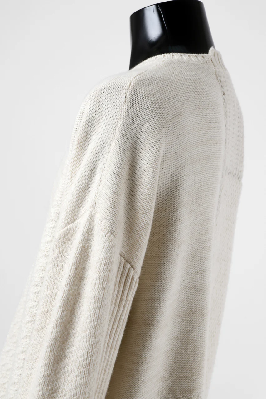 KLASICA TRANSIT RELAX FIT KNIT SWEATER / HAND FLAME 3PLY SUPER FINE MELINO 7G (NATURAL) - Image 15
