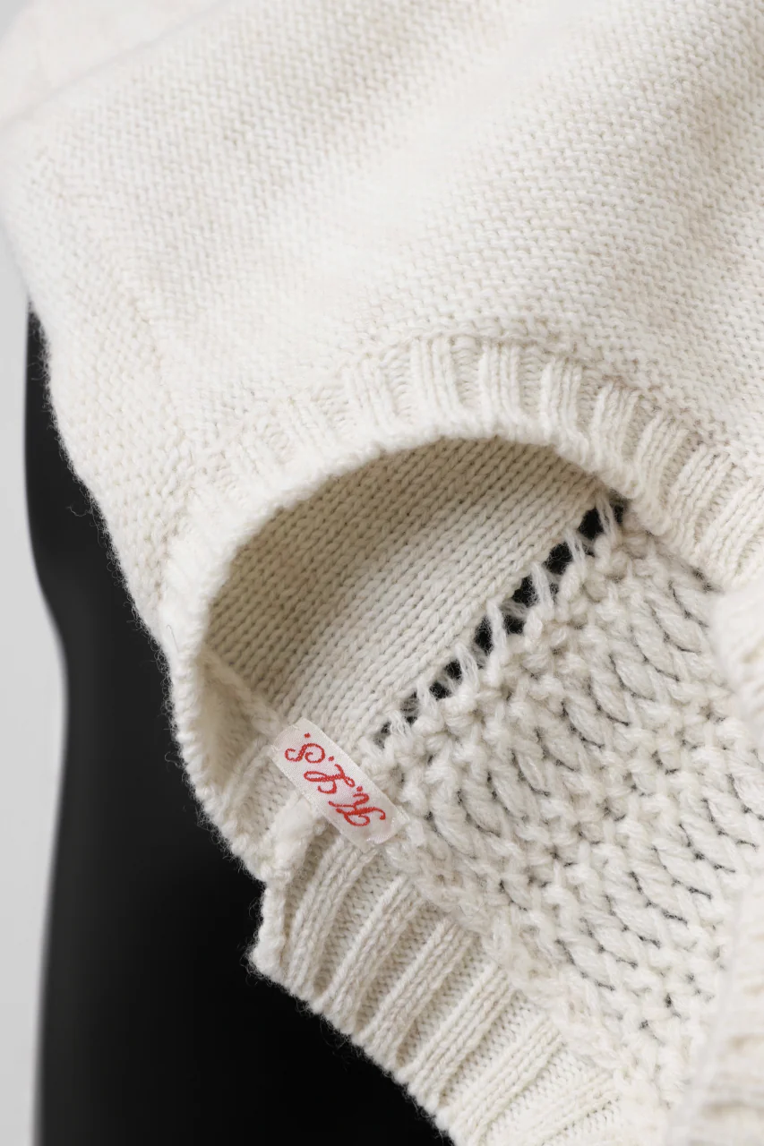 KLASICA TRANSIT RELAX FIT KNIT SWEATER / HAND FLAME 3PLY SUPER FINE MELINO 7G (NATURAL) - Image 18