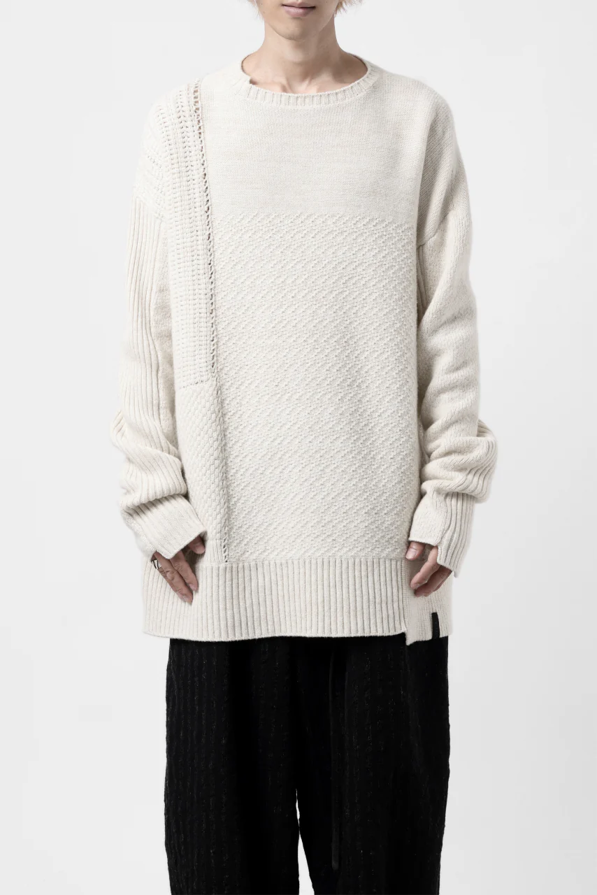 KLASICA TRANSIT RELAX FIT KNIT SWEATER / HAND FLAME 3PLY SUPER FINE MELINO 7G (NATURAL) - Image 19