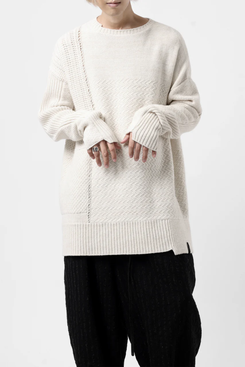 KLASICA TRANSIT RELAX FIT KNIT SWEATER / HAND FLAME 3PLY SUPER FINE MELINO 7G (NATURAL) - Image 24