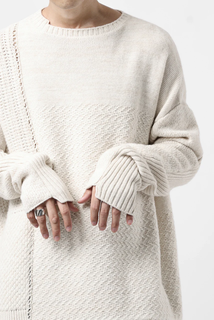 KLASICA TRANSIT RELAX FIT KNIT SWEATER / HAND FLAME 3PLY SUPER FINE MELINO 7G (NATURAL) - Image 29