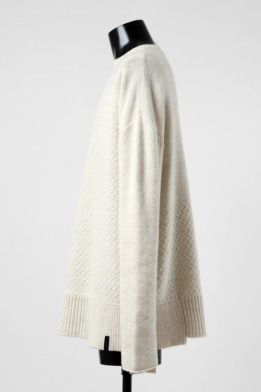 KLASICA TRANSIT RELAX FIT KNIT SWEATER / HAND FLAME 3PLY SUPER FINE MELINO 7G (NATURAL) - Image 3