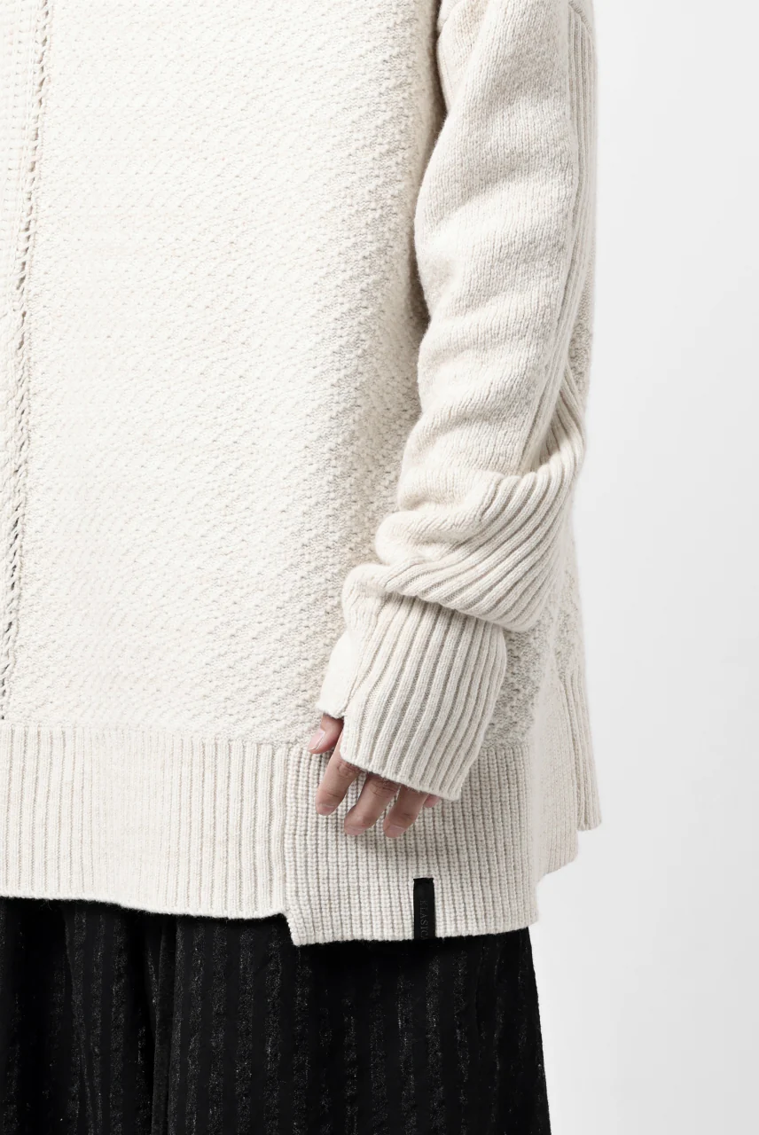 KLASICA TRANSIT RELAX FIT KNIT SWEATER / HAND FLAME 3PLY SUPER FINE MELINO 7G (NATURAL) - Image 31