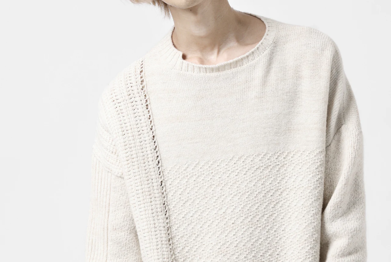 KLASICA TRANSIT RELAX FIT KNIT SWEATER / HAND FLAME 3PLY SUPER FINE MELINO 7G (NATURAL) - Image 33