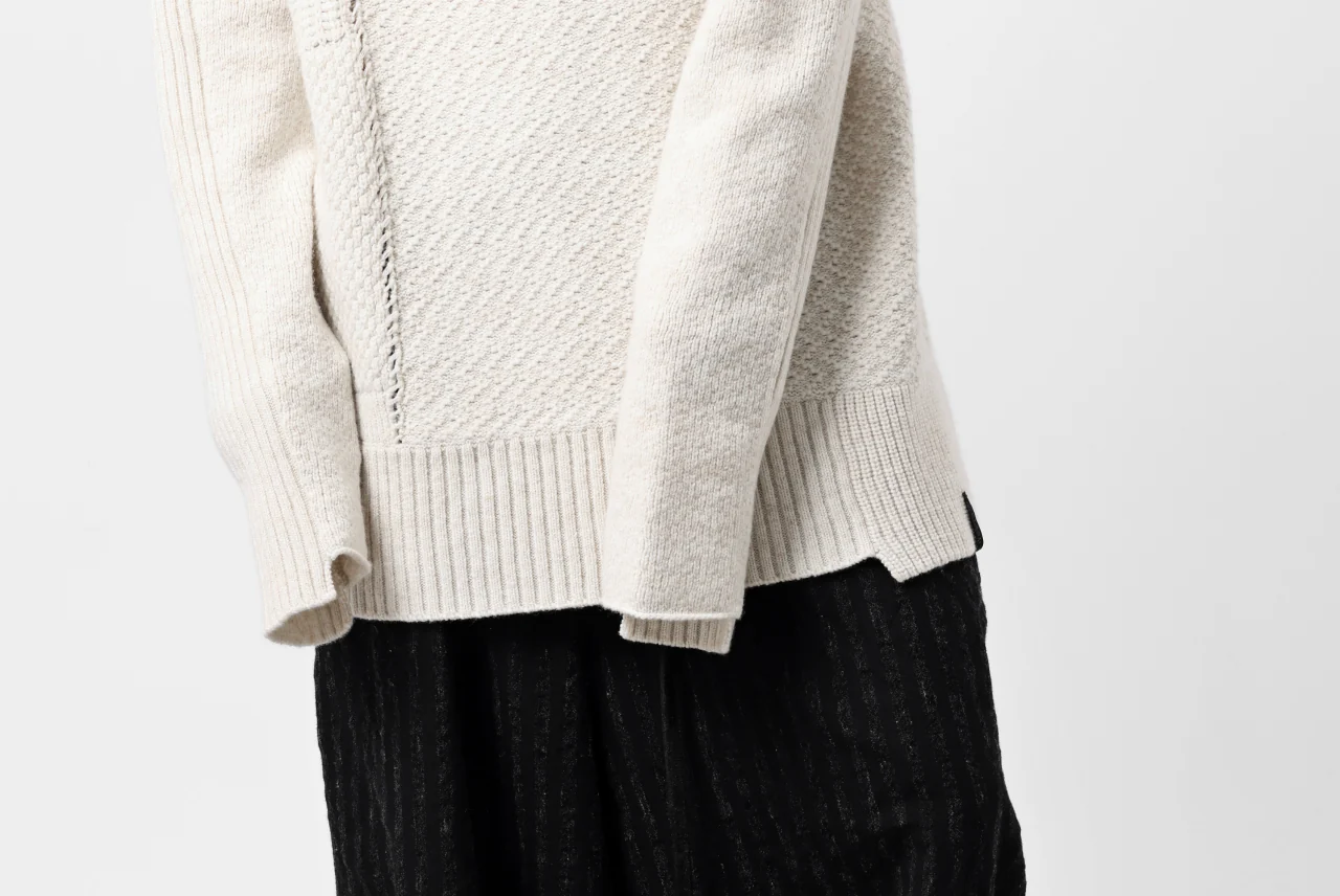 KLASICA TRANSIT RELAX FIT KNIT SWEATER / HAND FLAME 3PLY SUPER FINE MELINO 7G (NATURAL) - Image 35