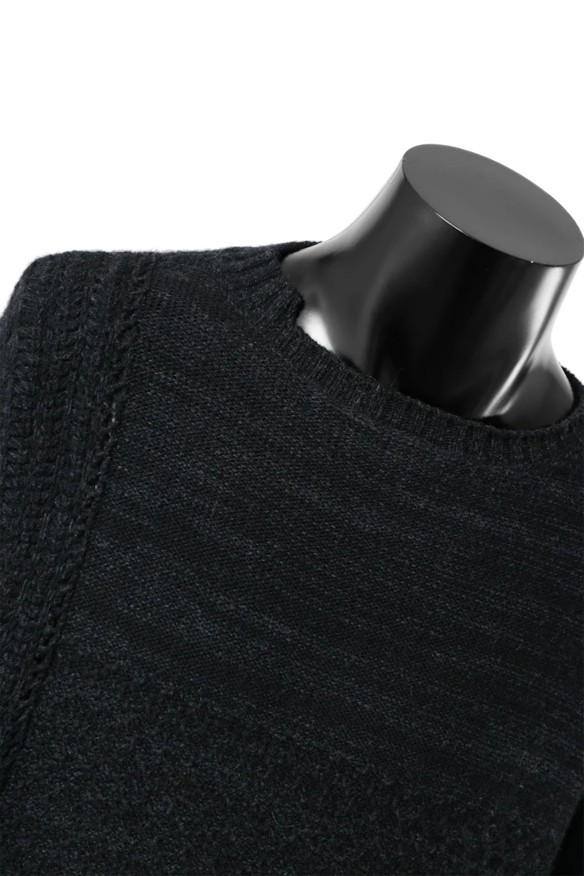 KLASICA TRANSIT RELAX FIT KNIT SWEATER / HAND FLAME 3PLY SUPER FINE MELINO 7G (SHADOW) - Image 10
