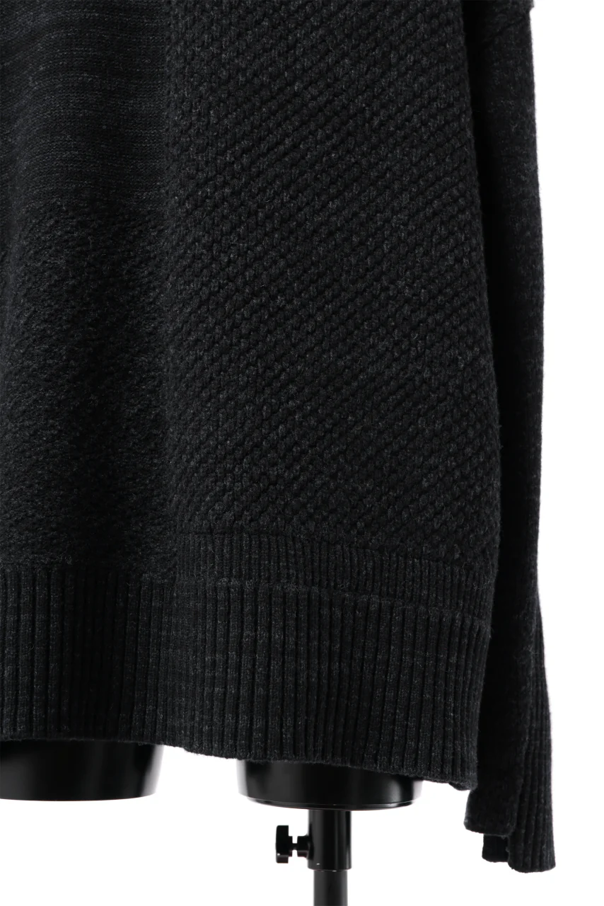 KLASICA TRANSIT RELAX FIT KNIT SWEATER / HAND FLAME 3PLY SUPER FINE MELINO 7G (SHADOW) - Image 15