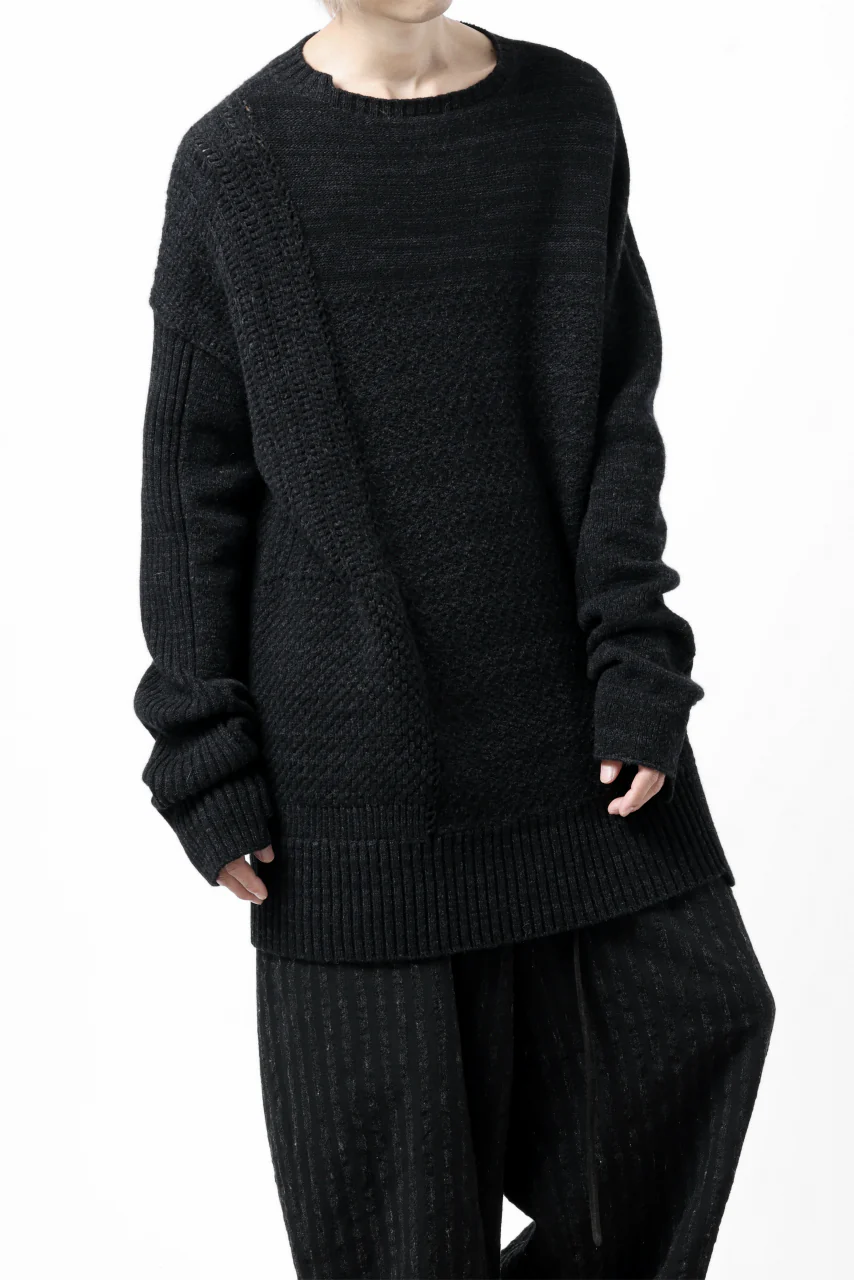 KLASICA TRANSIT RELAX FIT KNIT SWEATER / HAND FLAME 3PLY SUPER FINE MELINO 7G (SHADOW) - Image 20