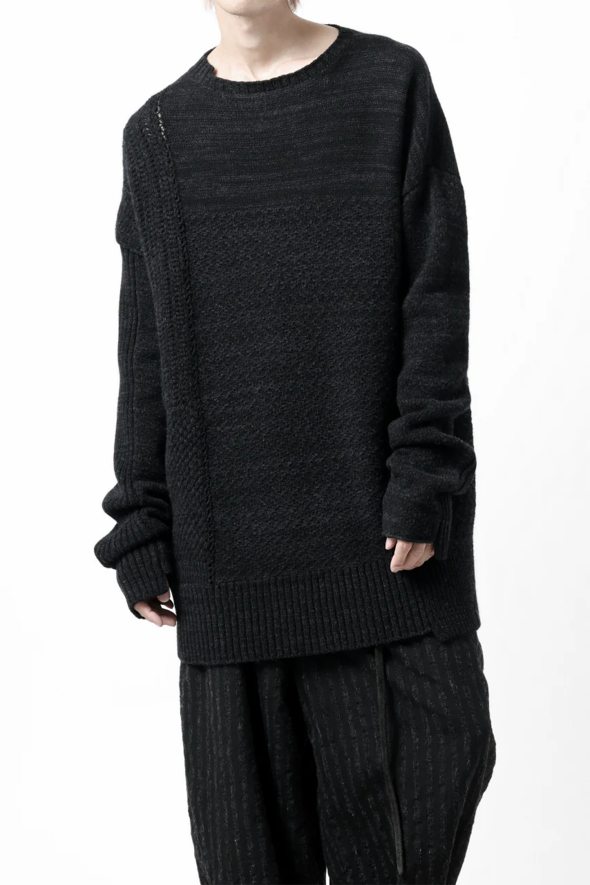 KLASICA TRANSIT RELAX FIT KNIT SWEATER / HAND FLAME 3PLY SUPER FINE MELINO 7G (SHADOW) - Image 21