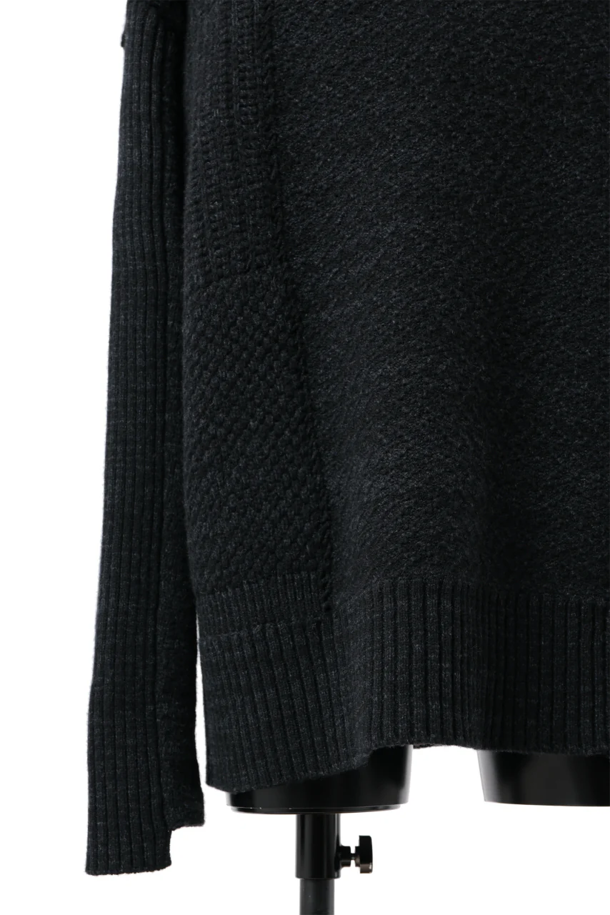 KLASICA TRANSIT RELAX FIT KNIT SWEATER / HAND FLAME 3PLY SUPER FINE MELINO 7G (SHADOW) - Image 6