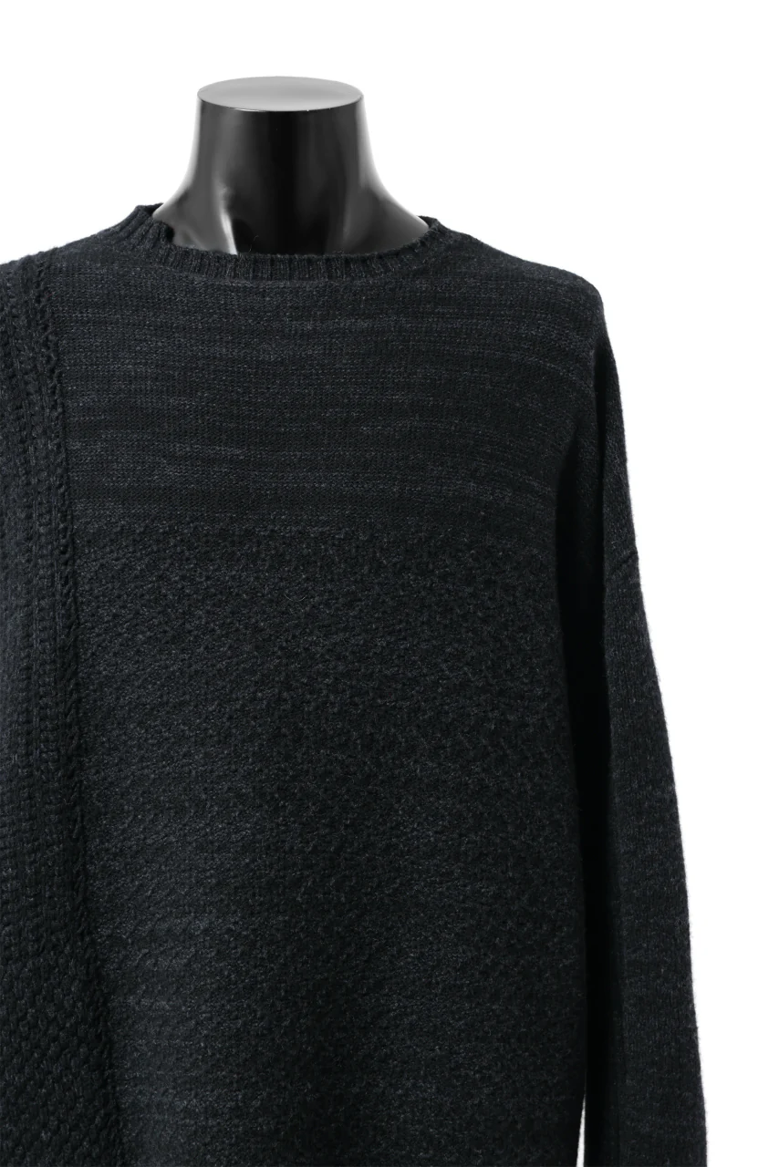 KLASICA TRANSIT RELAX FIT KNIT SWEATER / HAND FLAME 3PLY SUPER FINE MELINO 7G (SHADOW) - Image 8