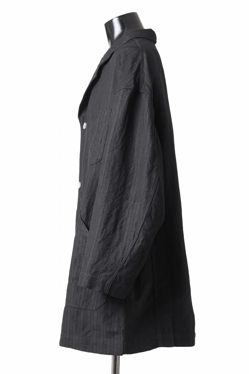 KLASICA TRICOT WIDE BODY COVER ALL JACKET / HIGH DENSITY HERRING BONE (DARK NIGHT) - Image 5