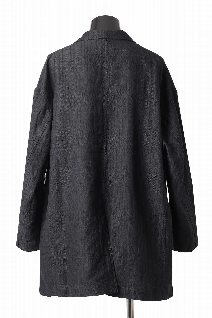 KLASICA TRICOT WIDE BODY COVER ALL JACKET / HIGH DENSITY HERRING BONE (DARK NIGHT) - Image 6