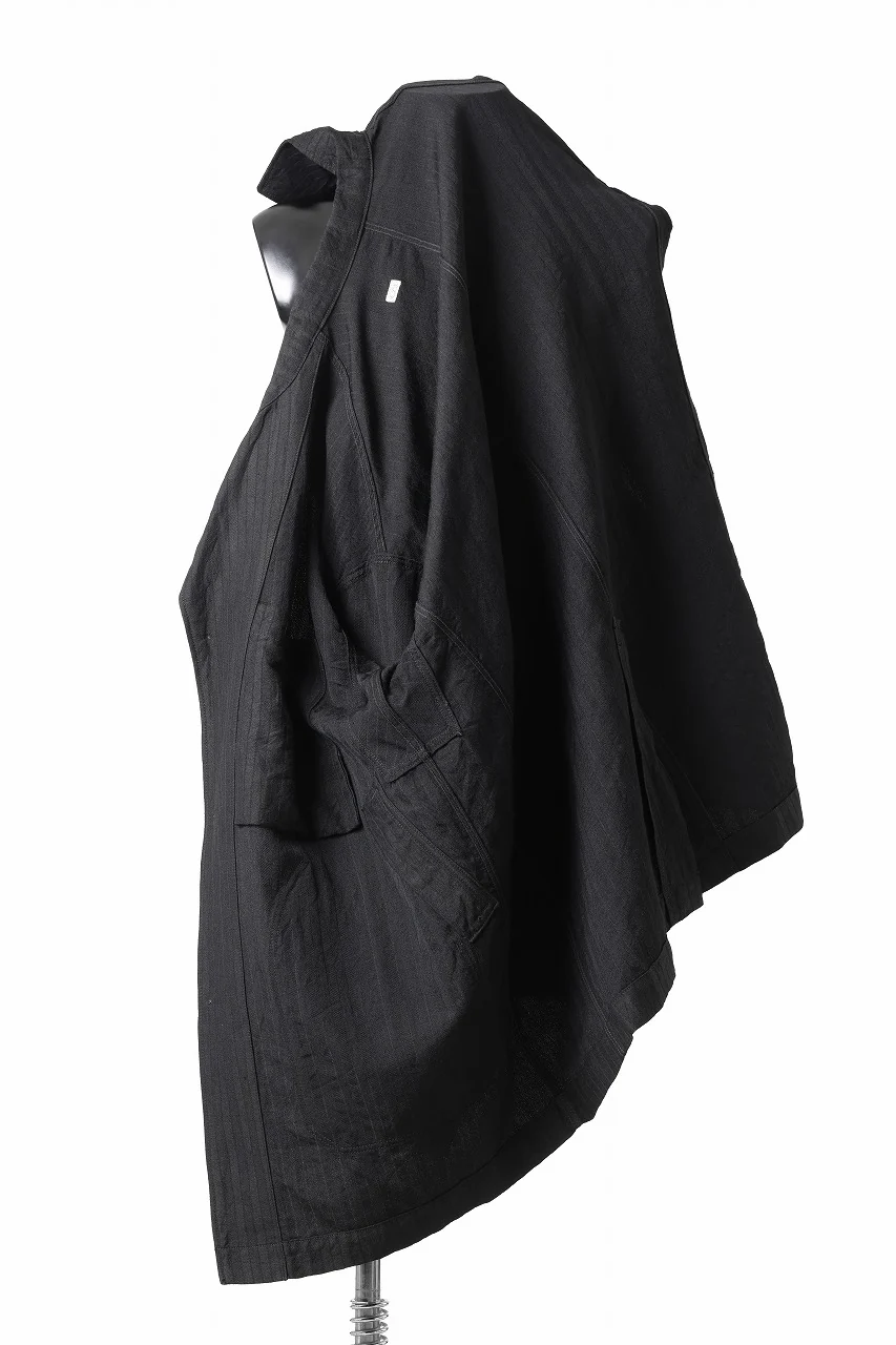KLASICA TRICOT WIDE BODY COVER ALL JACKET / HIGH DENSITY HERRING BONE (DARK NIGHT) - Image 7