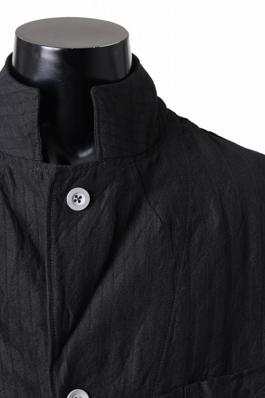 KLASICA TRICOT WIDE BODY COVER ALL JACKET / HIGH DENSITY HERRING BONE (DARK NIGHT) - Image 9