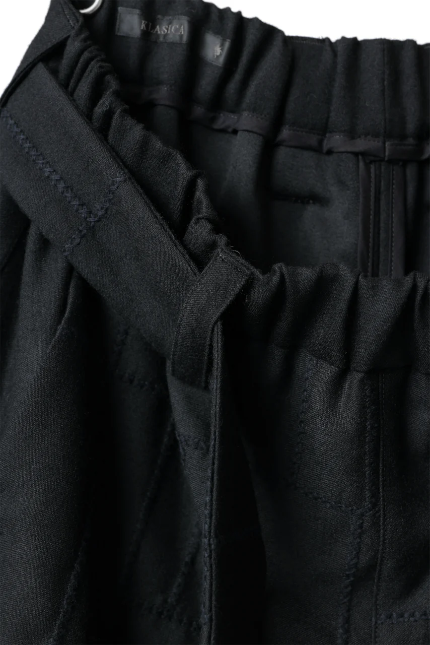 KLASICA VENT LAYERED FOLKLORE TROUSERS / BLACK BACK VENETIAN (BLACK STITCH) - Image 8