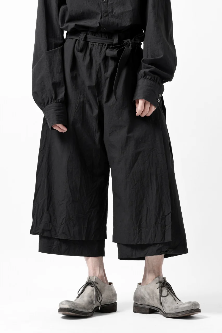 KLASICA VENT LAYERED FOLKLORE TROUSERS / HAND DYED COTTON-LINEN (BLACK) - Image 3