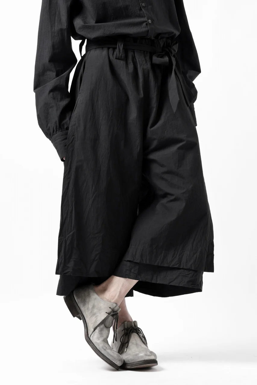 KLASICA VENT LAYERED FOLKLORE TROUSERS / HAND DYED COTTON-LINEN (BLACK) - Image 6