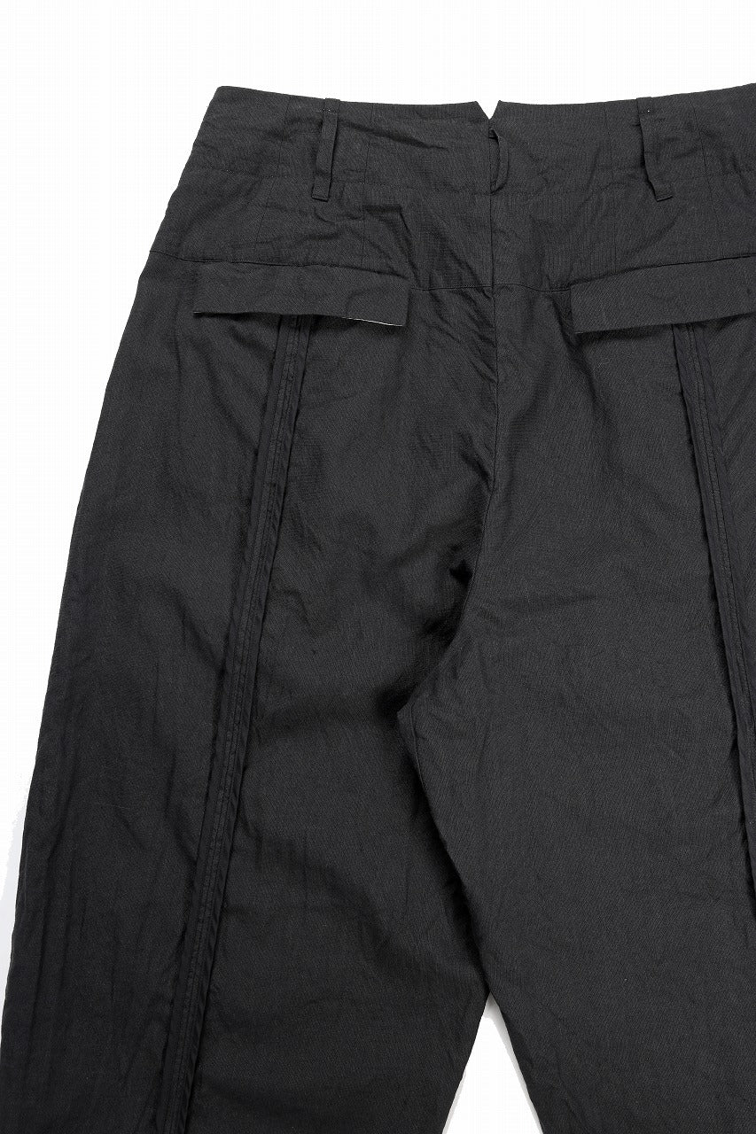KLASICA "VICTOR" BACK SEAM TAPERED TROUSERS / "END ON END" SUPER 120's WOOL x HEMP (MATT BLACK) - Image 14