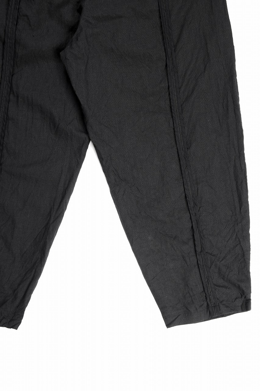 KLASICA "VICTOR" BACK SEAM TAPERED TROUSERS / "END ON END" SUPER 120's WOOL x HEMP (MATT BLACK) - Image 15
