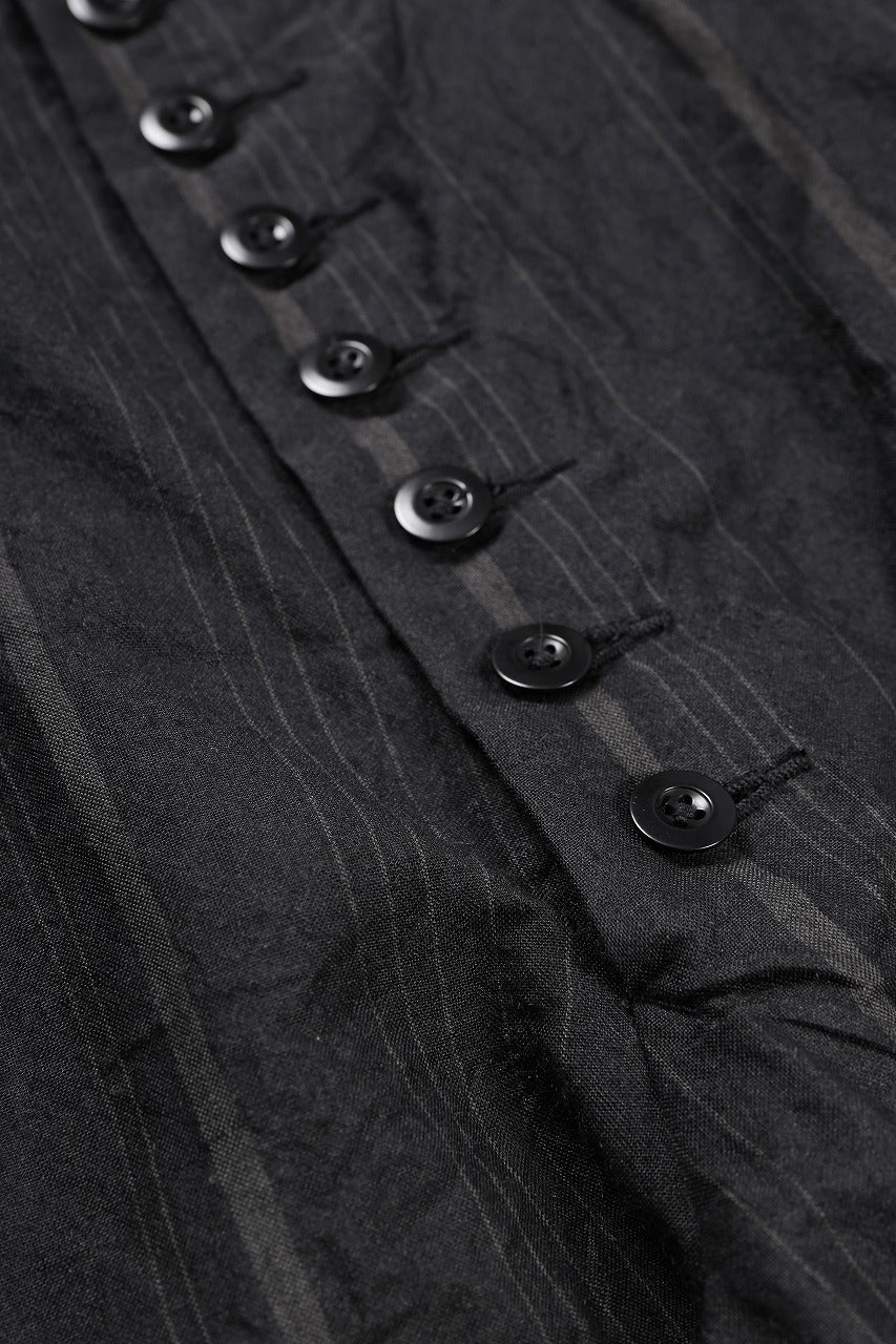 KLASICA "VICTOR" BACK SEAM TAPERED TROUSERS / LIGHT WEIGHT DARK RANDOM STRIPE RAMIE (IRON STRIPE) - Image 10