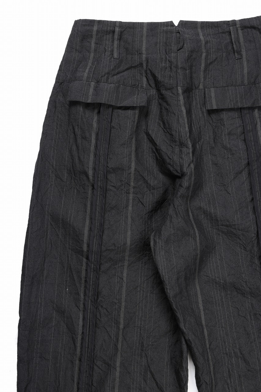KLASICA "VICTOR" BACK SEAM TAPERED TROUSERS / LIGHT WEIGHT DARK RANDOM STRIPE RAMIE (IRON STRIPE) - Image 14