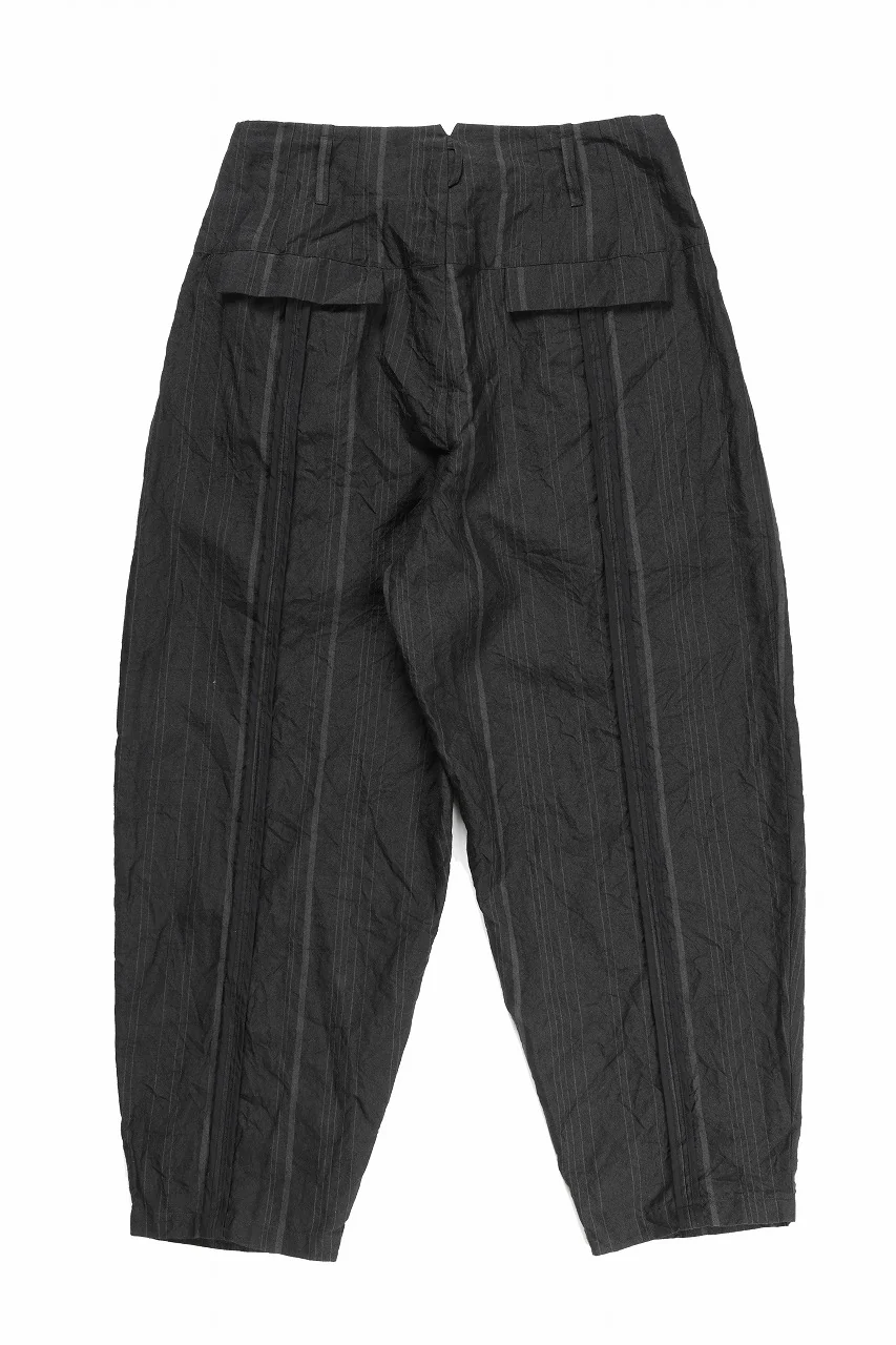 KLASICA "VICTOR" BACK SEAM TAPERED TROUSERS / LIGHT WEIGHT DARK RANDOM STRIPE RAMIE (IRON STRIPE) - Image 4