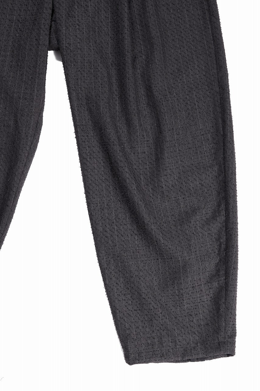 KLASICA "VICTOR" BACK SEEM TAPERED TROUSERS / FORK NEEDLE PUNCH SUPER 100's PENCIL STRIPE (IRON BROWN STRIPES) - Image 5