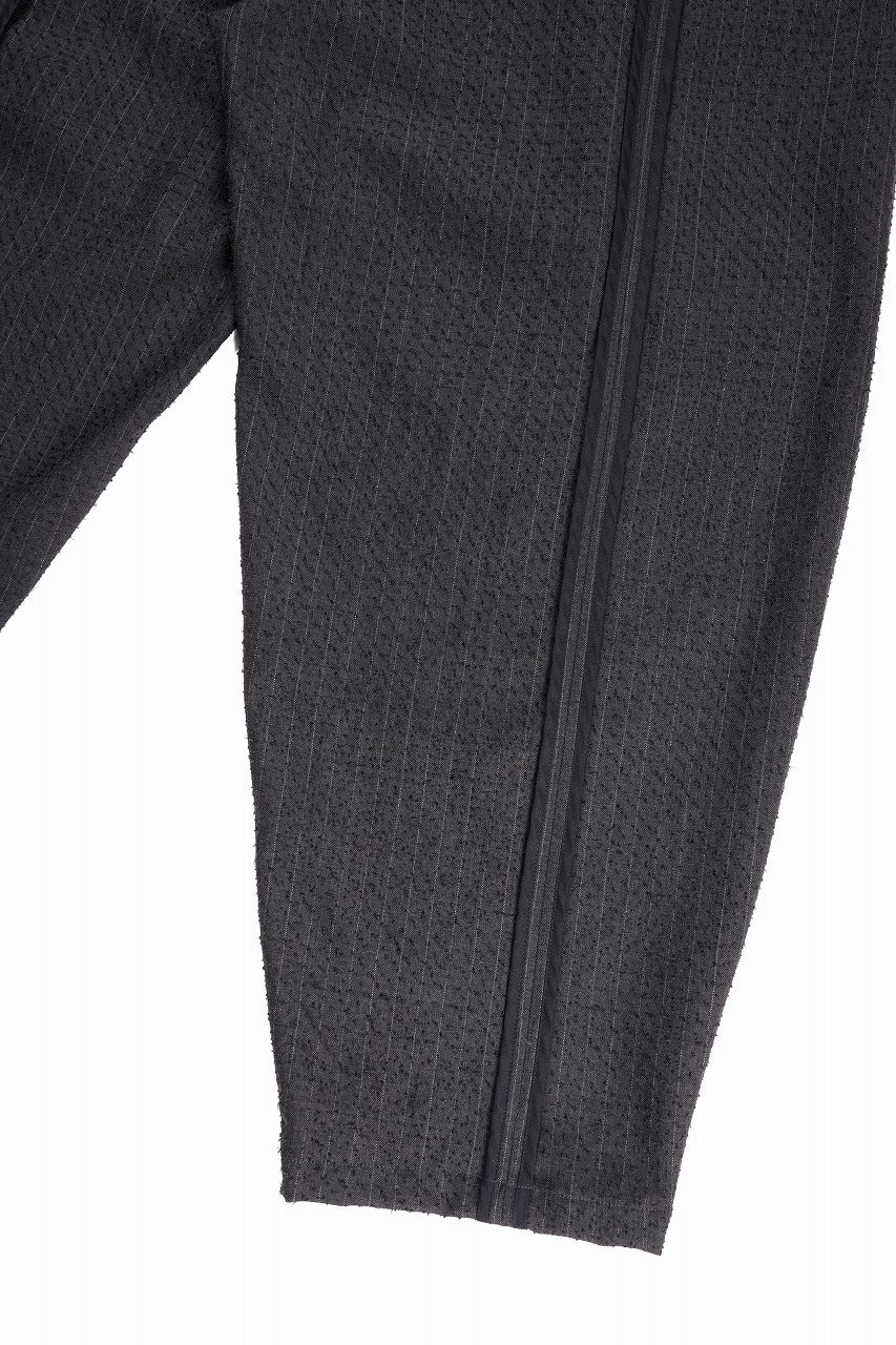 KLASICA "VICTOR" BACK SEEM TAPERED TROUSERS / FORK NEEDLE PUNCH SUPER 100's PENCIL STRIPE (IRON BROWN STRIPES) - Image 9