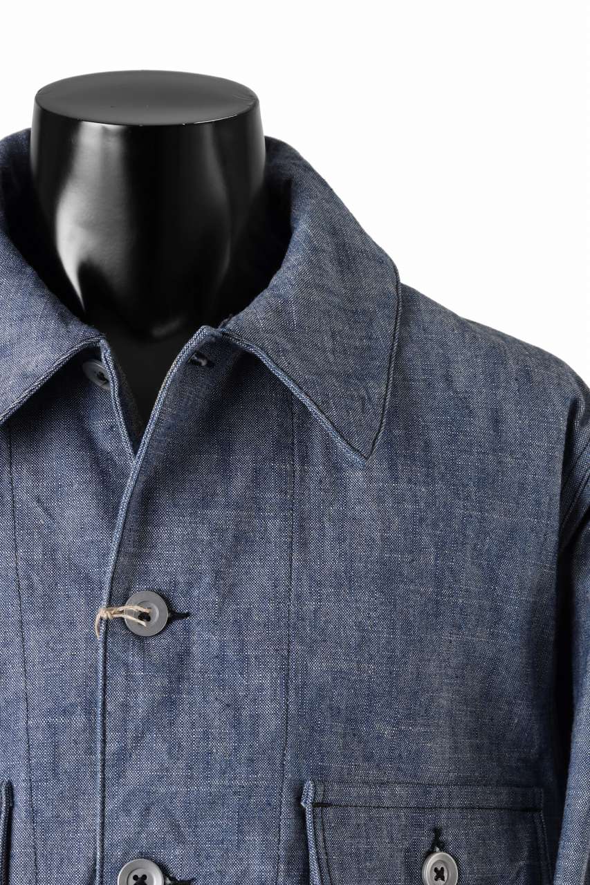 KLASICA VOLT (DS ver.) FRENCH ELECTRICIAN WORK JACKET / DEAD STOCK  HEAVY DUNGAREE (OLD BLUE) - Image 10