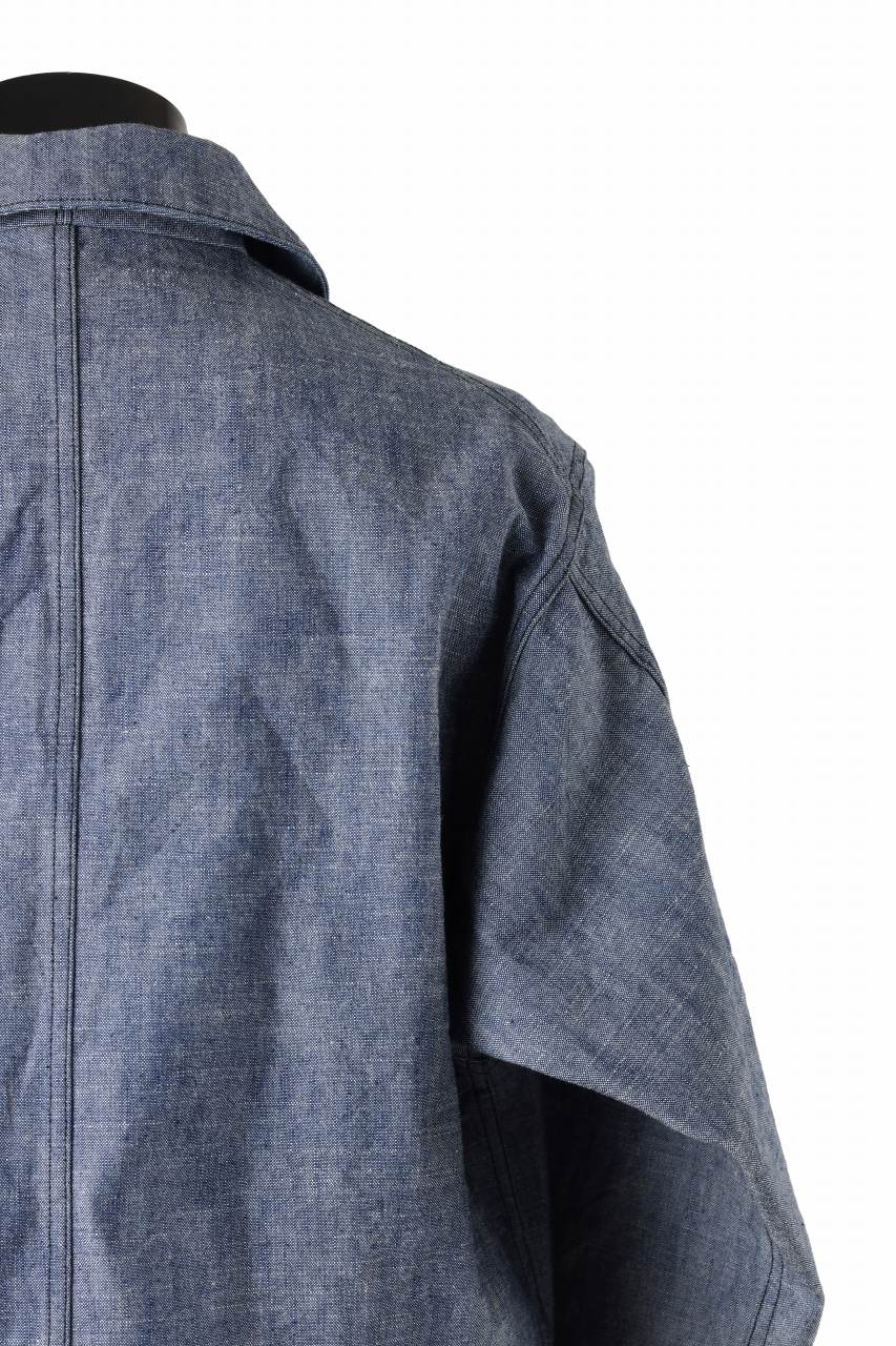 KLASICA VOLT (DS ver.) FRENCH ELECTRICIAN WORK JACKET / DEAD STOCK  HEAVY DUNGAREE (OLD BLUE) - Image 11