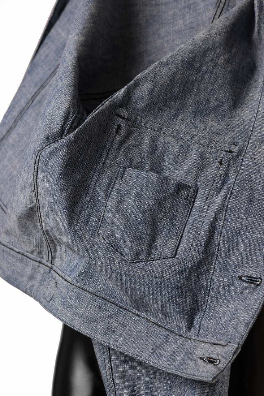 KLASICA VOLT (DS ver.) FRENCH ELECTRICIAN WORK JACKET / DEAD STOCK  HEAVY DUNGAREE (OLD BLUE) - Image 13