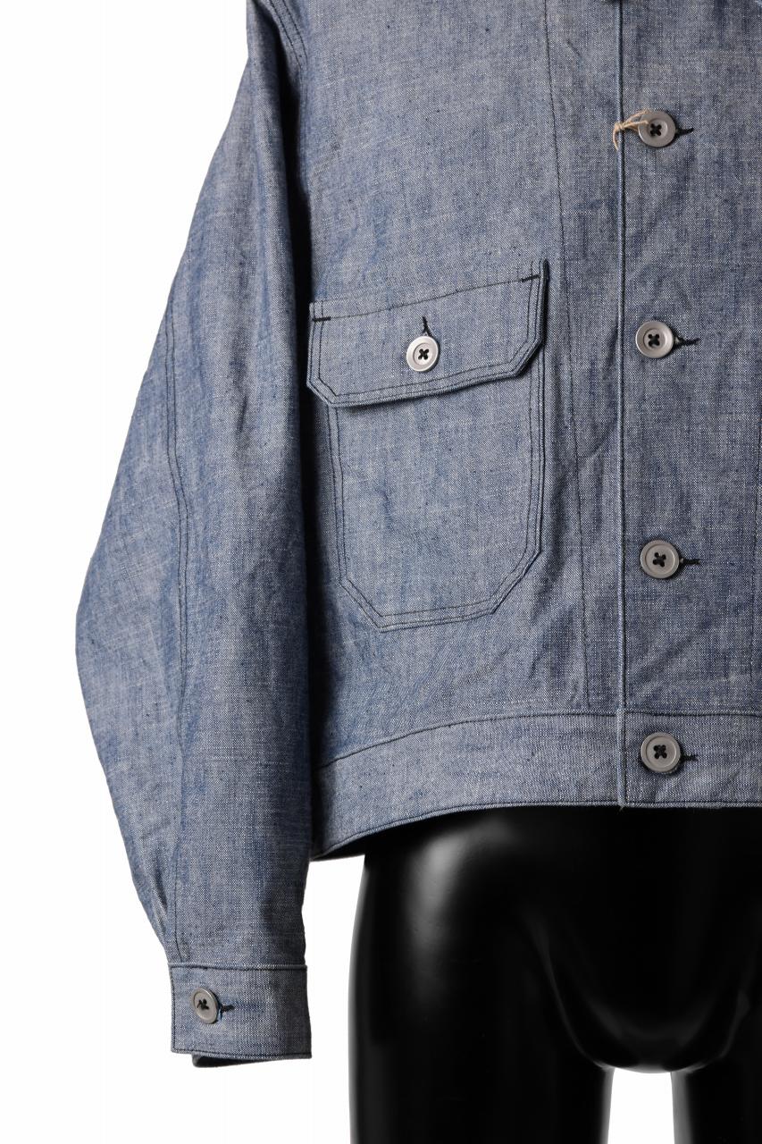 KLASICA VOLT (DS ver.) FRENCH ELECTRICIAN WORK JACKET / DEAD STOCK  HEAVY DUNGAREE (OLD BLUE) - Image 8
