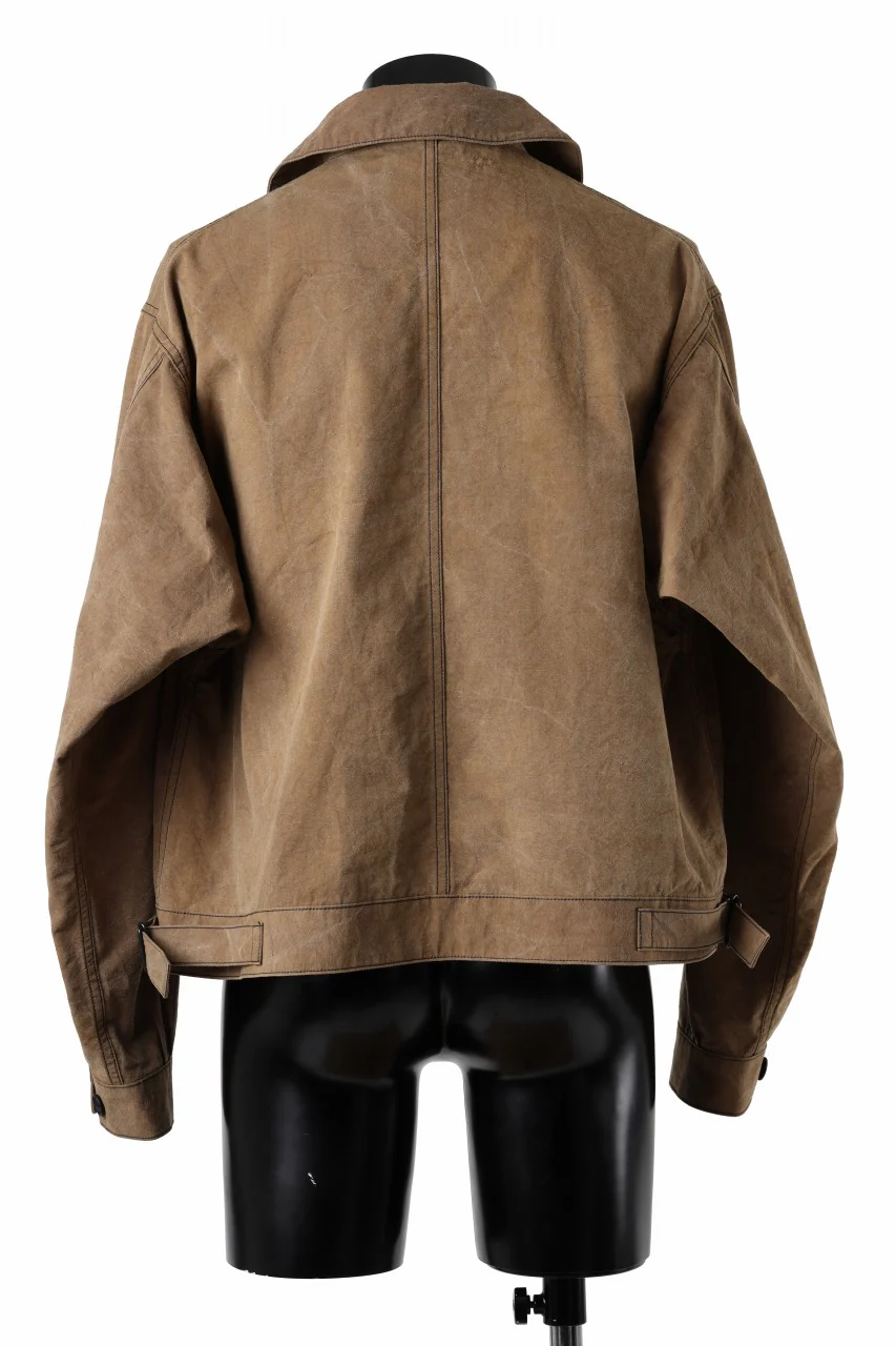 KLASICA VOLT (ND ver.) FRENCH ELECTRICIAN WORK JACKET / NATURAL DYED COTTON x SILK WEATHER (KAKI BROWN) - Image 5