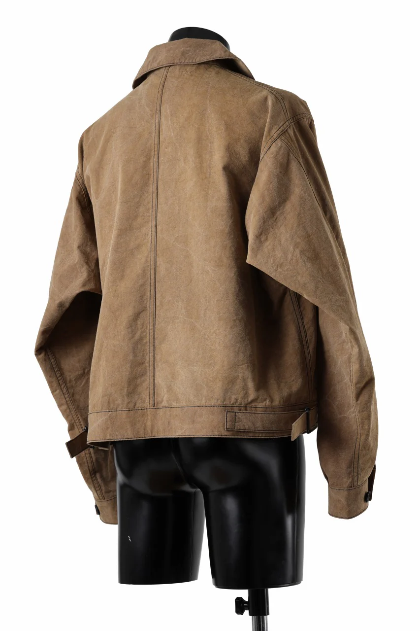 KLASICA VOLT (ND ver.) FRENCH ELECTRICIAN WORK JACKET / NATURAL DYED COTTON x SILK WEATHER (KAKI BROWN) - Image 6