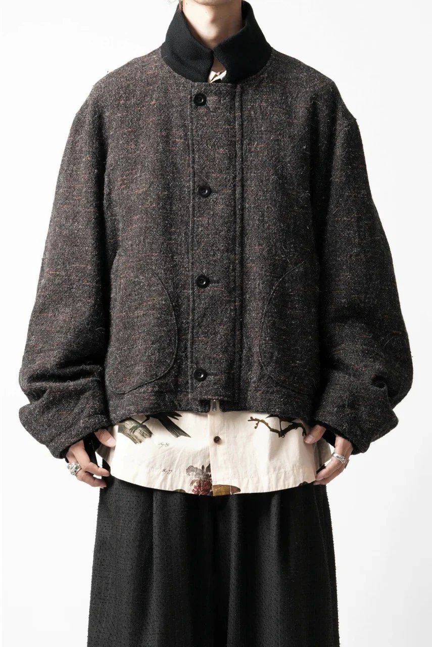 KLASICA VOLUME SLEEVE TANKERS BLOUSON / REGENERATED KEMP MIXED TWEED (MIX BROWN) - Image 17