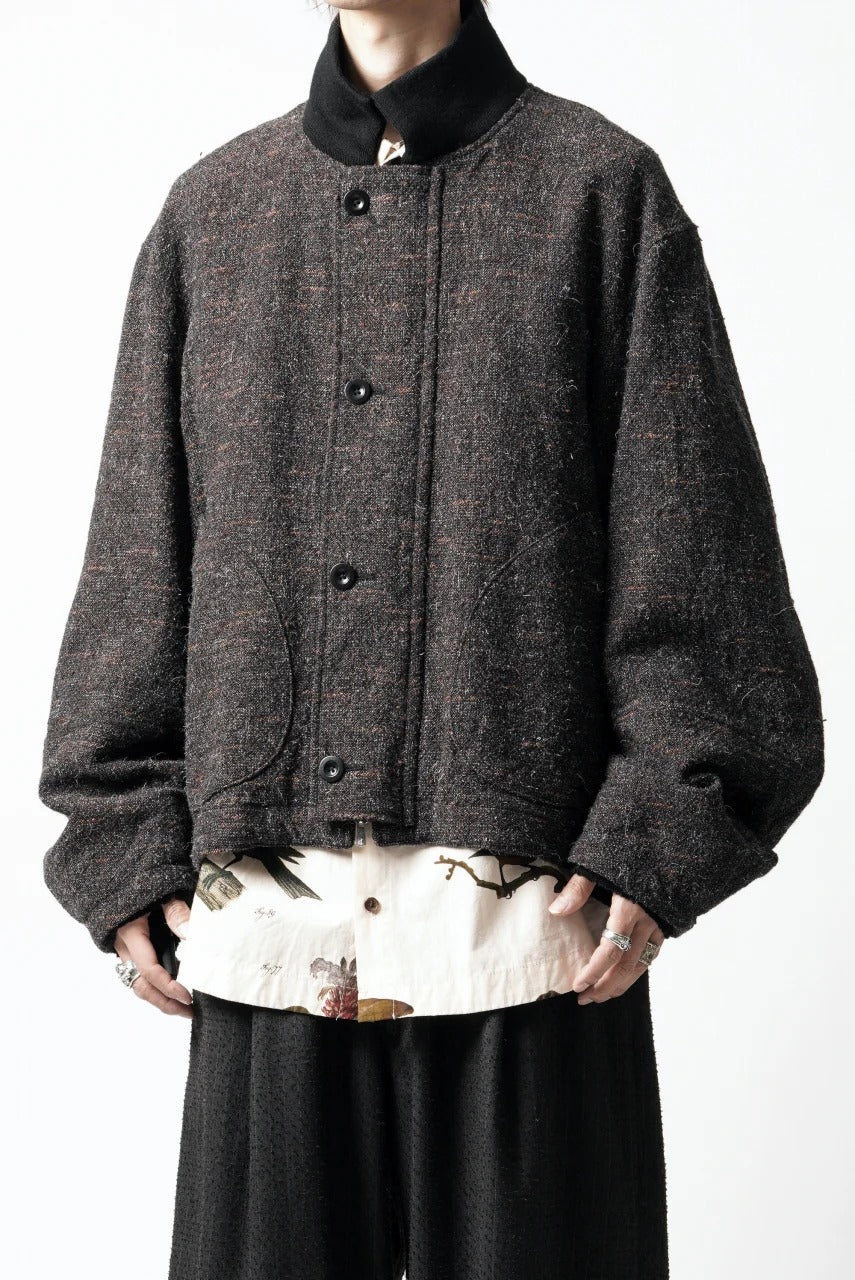 KLASICA VOLUME SLEEVE TANKERS BLOUSON / REGENERATED KEMP MIXED TWEED (MIX BROWN) - Image 18