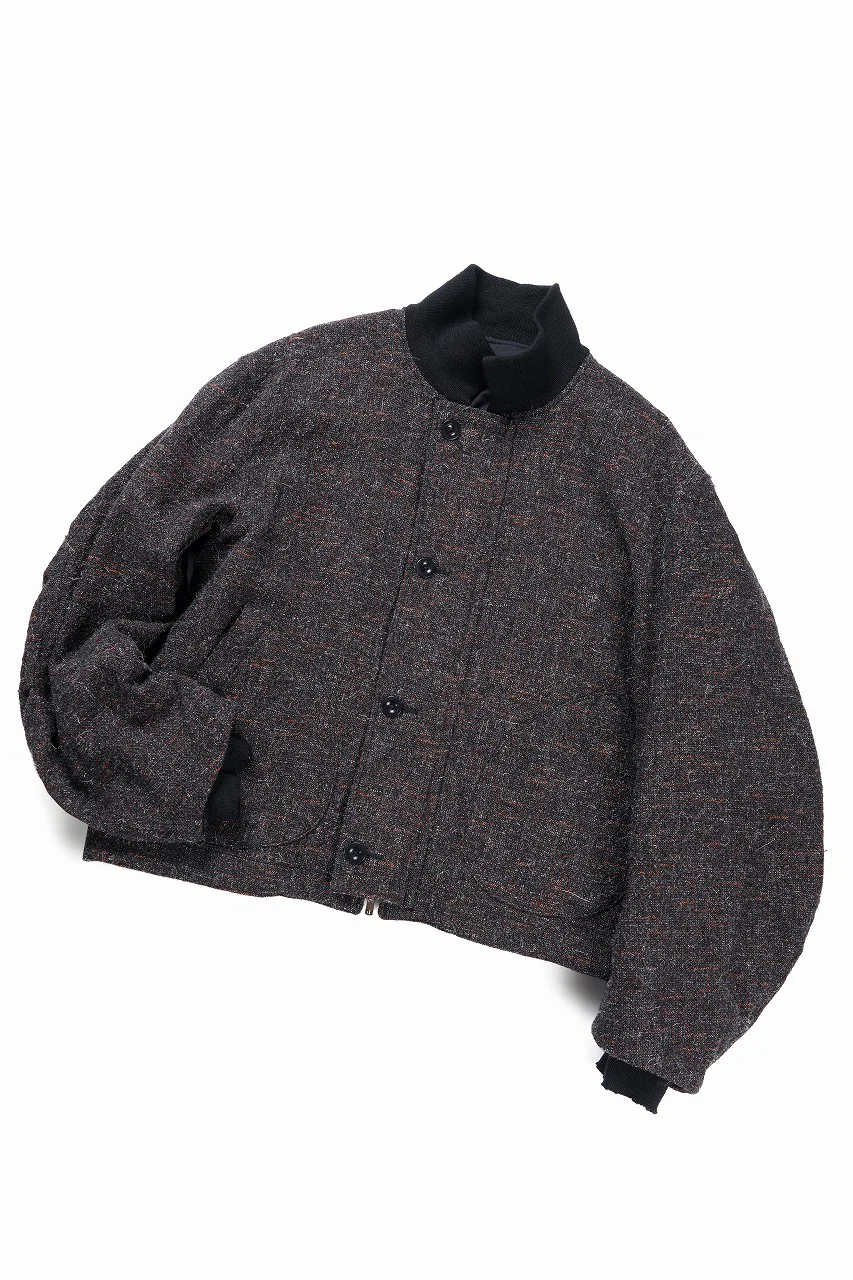 KLASICA VOLUME SLEEVE TANKERS BLOUSON / REGENERATED KEMP MIXED TWEED (MIX BROWN) - Image 3
