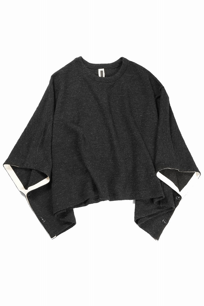 KLASICA WEARABLE BIG STOLE PONCHO / SHETLAND WOOL AMUNZEN (CARBON)