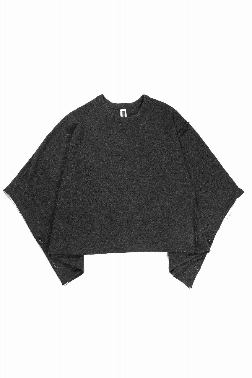 KLASICA WEARABLE BIG STOLE PONCHO / SHETLAND WOOL AMUNZEN (CARBON) - Image 3