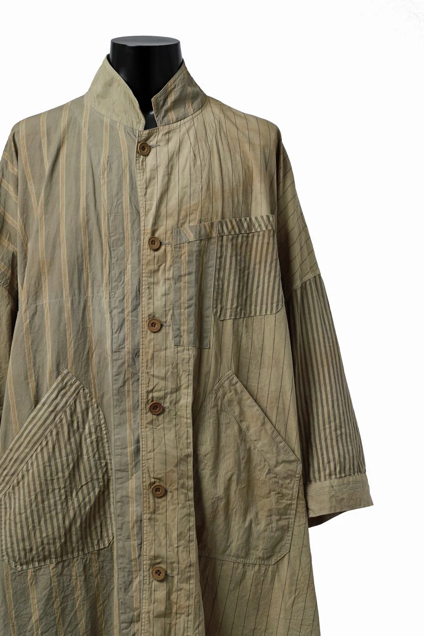 KLASICA WIDE CUT VINTAGE WORK COAT / GARMENT NATURAL DYED (MULTI MIX STRIPES) - Image 11