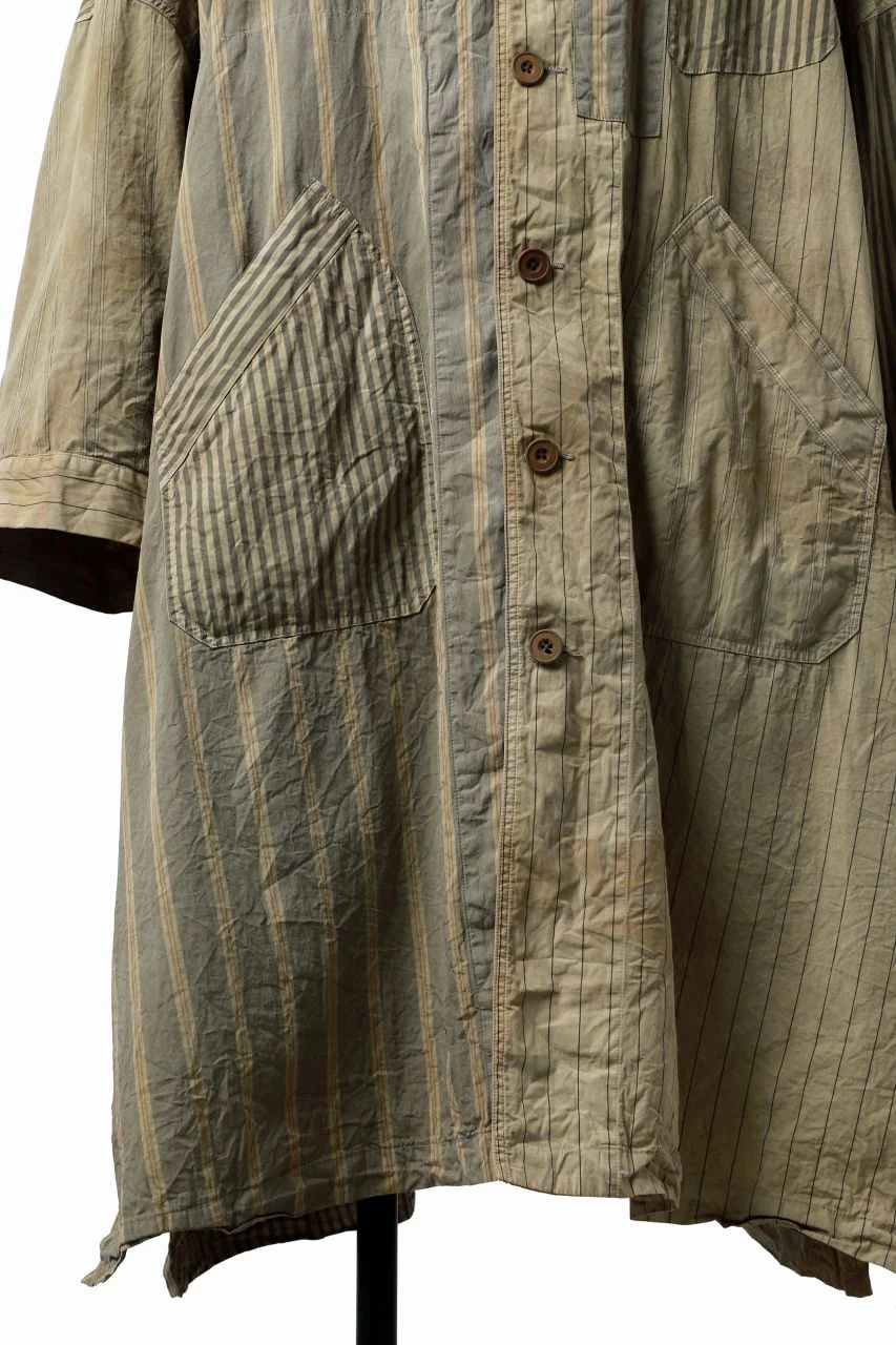 KLASICA WIDE CUT VINTAGE WORK COAT / GARMENT NATURAL DYED (MULTI MIX STRIPES) - Image 12