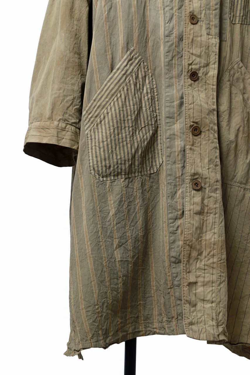 KLASICA WIDE CUT VINTAGE WORK COAT / GARMENT NATURAL DYED (MULTI MIX STRIPES) - Image 13