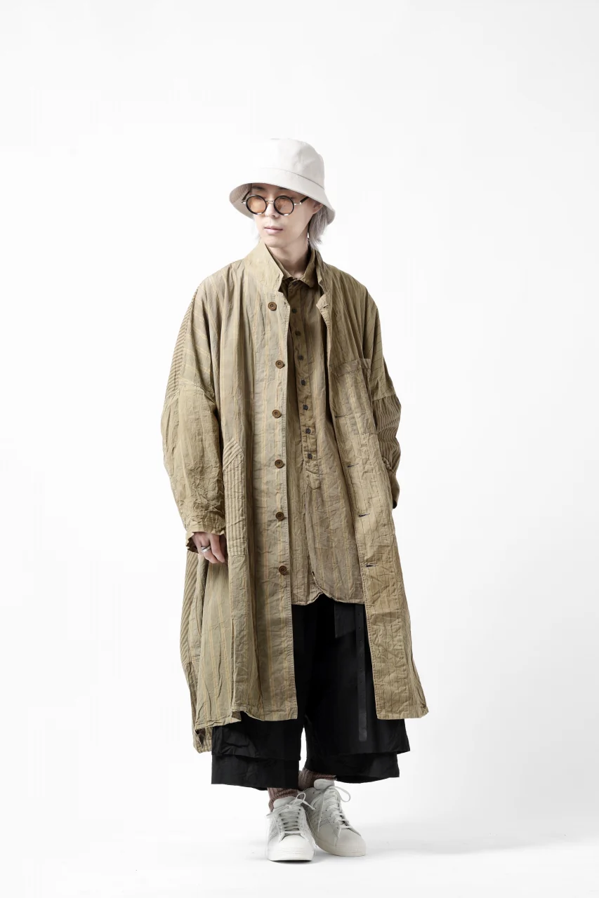 KLASICA WIDE CUT VINTAGE WORK COAT / GARMENT NATURAL DYED (MULTI MIX STRIPES) - Image 27