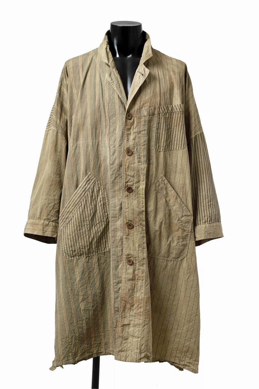 KLASICA WIDE CUT VINTAGE WORK COAT / GARMENT NATURAL DYED (MULTI MIX STRIPES) - Image 4