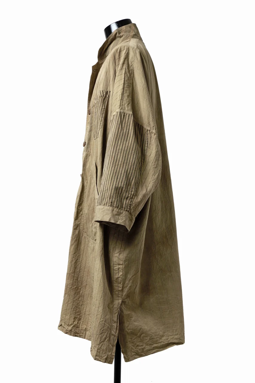 KLASICA WIDE CUT VINTAGE WORK COAT / GARMENT NATURAL DYED (MULTI MIX STRIPES) - Image 7