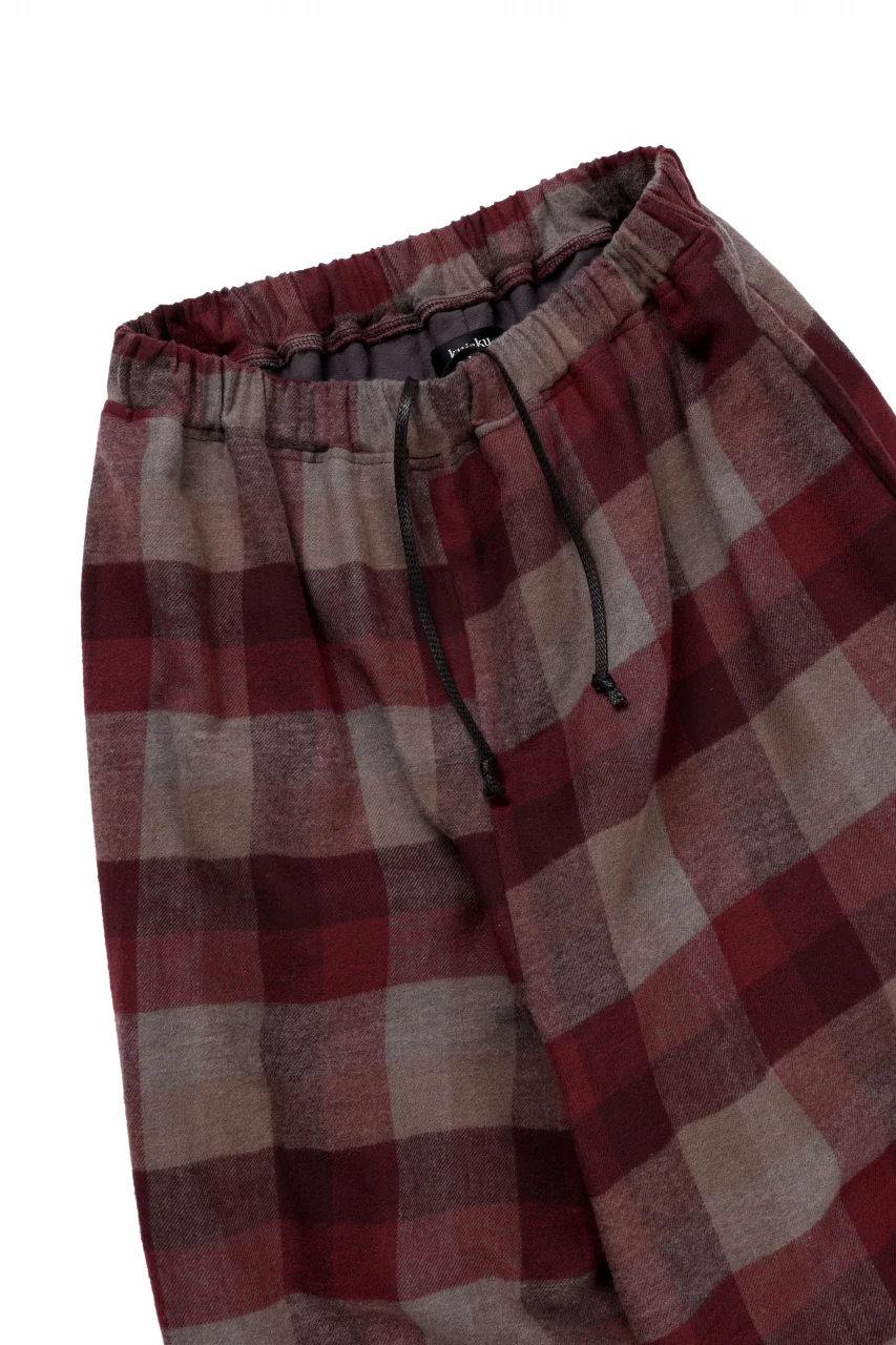 kujaku balloon easy waist pants / P-623 (red × brown) - Image 10