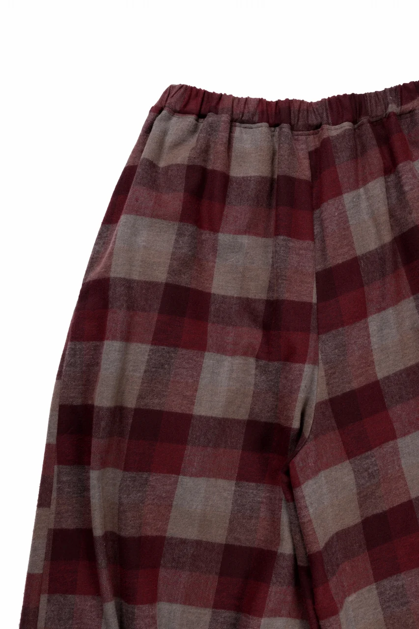 kujaku balloon easy waist pants / P-623 (red × brown) - Image 11
