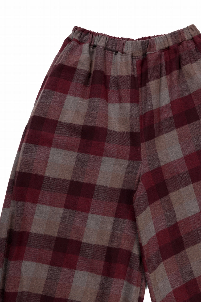 kujaku balloon easy waist pants / P-623 (red × brown) - Image 7