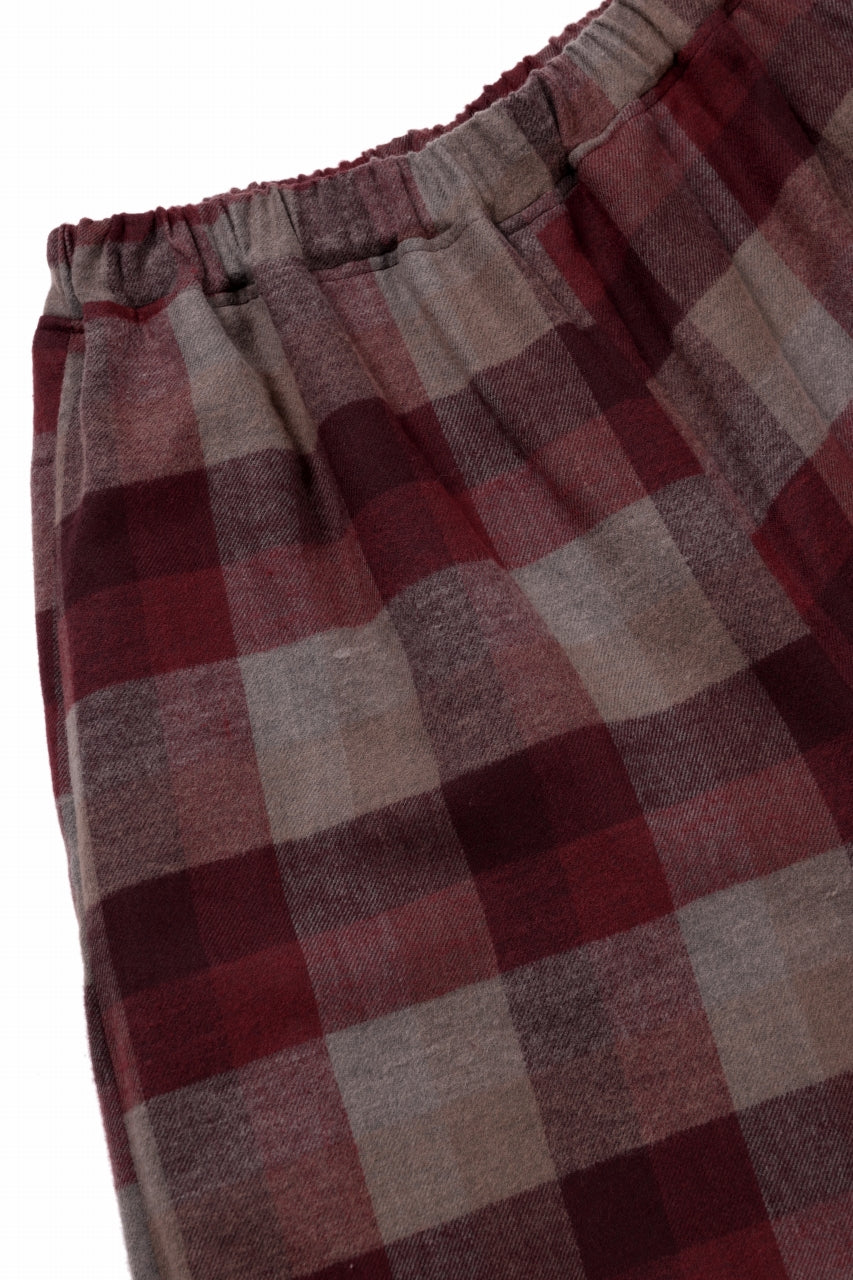 kujaku balloon easy waist pants / P-623 (red × brown) - Image 9